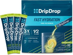 DripDrop Hydration Packets - Lemon <b>Lime</b> - Single Serve Electrolytes Powder Drink Mix 32 Sticks - Product Image 6