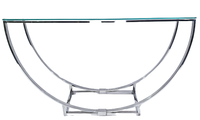 Tables consoles modernes de luxe en acier inoxydable avec plateau en verre transparent pour salon, miroirs extérieurs, meubles de toilette, décoration intérieure, finition personnalisée