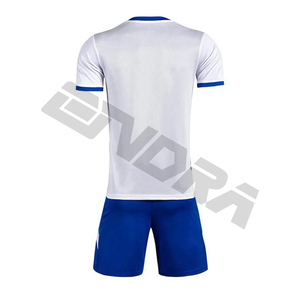 Conjunto de Jersey de fútbol de manga corta, 100% poliéster, hecho a medida, Kit de ropa deportiva de fútbol, uniformes de fútbol de Color azul y blanco - Product Image 2