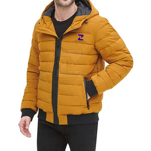 Veste matelassée décontractée pour homme en couleur unie 2025, streetwear d'hiver, logo frontal, respirante, écologique, coupe-vent - Product Image 5
