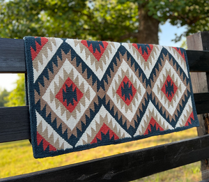 Couverture de selle occidentale en laine de qualité supérieure tissée à la main durable et confortable Style Cowboy traditionnel parfait pour les courses de barils de rodéo - Product Image 3