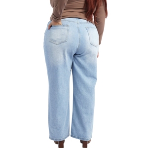 Pantalons en jean classiques taille haute, style déchiré, doux, respirant, confortable, pour femmes, taille plus - Product Image 3