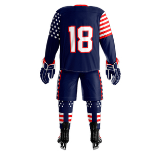 Uniforme de hockey sur glace de vente chaude avec le logo 100% personnalisé de polyester et pour les uniformes de hockey sur glace de sport de tenue décontractée - Product Image 2