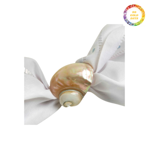 Elegantes servilleteros de concha marina hechos a mano con cuidado para la decoración de la mesa de comedor a precios de fábrica razonables - Product Image 1