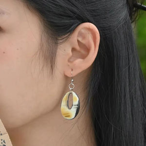 Pendientes de Cuerno de Búfalo para Niñas, Pendientes de Cuerno Natural para Mujer, Joyería de Cuerno de Alta Calidad - Product Image 1