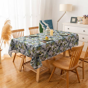 Tovaglia Rettangolare Idrorepellente 100% Poliestere con Motivo Foglie Nordiche, Effetto Lino, Lavabile e Riutilizzabile per Casa, Cucina e Sala da Pranzo - Product Image 1