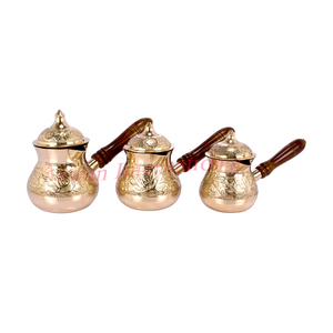 Highest Selling Luxury Home Decor Brass <b>Turkish</b> <b>Tea</b> Coffee Pot with Wooden Handle Istanbul <b>Turkish</b> Cezve Coffee Pot - Product Image 4