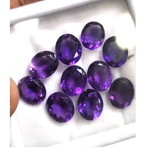 พลอยอเมทิสต์ธรรมชาติ10ชิ้น12x10มม. รูปไข่42ซม. พลอยสีม่วงคุณภาพสูงพลอยตัดรูปวงรีเรา $40สำหรับทุกคน - Product Image 5