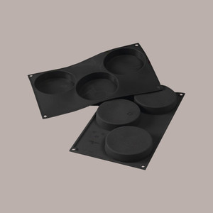 Molde de Silicona Negro en Forma de Disco de 10 cm de Diámetro y 2 cm de Altura para Platos y Moldes de una Sola Porción, Recetas Dulces y Saladas - Product Image 1