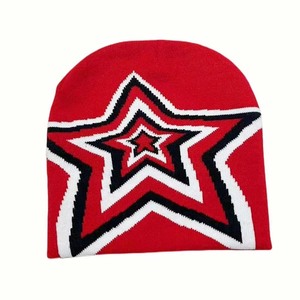 Otoño Invierno Color caramelo térmico a prueba de viento pareja sombrero de punto hombres diseñador de moda gorra mujeres Jacquard Beanie - Product Image 4