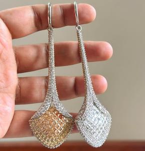 Impresionantes Pendientes de Moda de la Mejor Calidad, Chapados en Plata de Ley, con Piedras de Circonita Cúbica de Doble Cara, para Mujeres y Niñas, para Bodas y Fiestas - Product Image 5