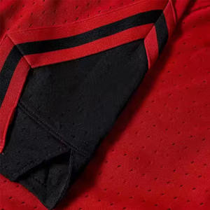 Shorts d'entraînement de qualité supérieure pour hommes noir et rouge couleur survêtement coupe coton Polyester taille élastique respirant entraînement Shorts de course - Product Image 5