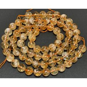 ลูกปัดหินซิทรินทรงกลมขนาด 5 มม. สีทอง สำหรับทำเครื่องประดับ DIY สร้อยข้อมือ สร้อยคอ และต่างหู ขายส่ง - Product Image 1