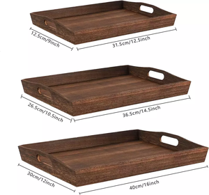 Plateau/support rectangulaire fait maison Antique meilleur matériau fini origine produit antidérapant en bois personnalisé pour Restaurant maison - Product Image 1
