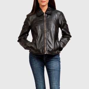Veste en cuir véritable en peau de mouton pour femmes, taille XL, élégante, respirante, de haute qualité, rembourrage en coton, logo personnalisé imprimé, vente en gros - Product Image 6