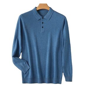 Suéter de Lana Merino para Hombre, Cuello Polo, Jersey, Otoño Invierno, Nuevo, Informal, Holgado, Camisas para Hombre, Tops Cálidos y Suaves - Product Image 6