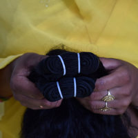 Extensions de Cheveux Humains Bouclés Remy Indiens Naturels Noirs de Haute Qualité, Non Transformés, Cheveux de Temple Bruts, pour Tissage Fusion