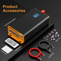 Convertisseur de courant alternatif monophasé HOULI 1000W à onde sinusoïdale pure 12V/24V vers 110V AC certifié ETL CE/FCC, efficacité de 90% pour camping-car/camion