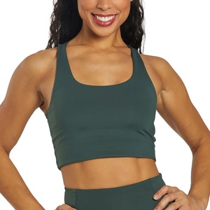Sujetadores deportivos sin costuras de talla grande al por mayor OEM, estilo cuello alto, sin espalda, sin ribete, ropa deportiva para mujer de proveedor BD - Product Image 4