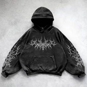 Fabricant pakistanais 100% coton français éponge Vintage sweat à capuche personnaliser meilleure qualité en détresse lavage à l'acide sweat à capuche pour hommes - Product Image 4