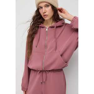 Sudadera corta con capucha y cremallera para uso diario - Product Image 3