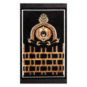 Tapis de prière Kervansaray Lux tissé en coton 70x110 avec franges droites, base en coton, acrylique doux 1287-70x110, tapis de prière confortable - Product Image 3