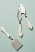 Ensemble de 3 couteaux à fromage en acier inoxydable avec manche en marbre blanc, magnifiquement faits à la main, qualité supérieure, pour la maison et les restaurants, excellent rapport qualité-prix