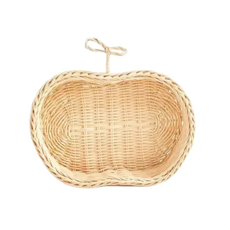 Fruit Apple Shaped Rattan Baskets Kitchen Accessories Amazon Top Selling Hand Knotted Fruit Hanging Wall Basket