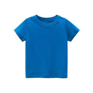 Jersey de algodón de calidad de lujo, camiseta con logotipo de estampado de bambú de marca pequeña, camiseta sólida holgada en blanco, Etiqueta Privada para bebé y niño - Product Image 1