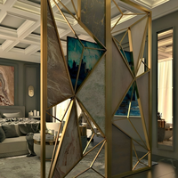Cloison décorative en acier inoxydable avec cloison en verre pour hôtel de luxe, bureau, résidence, fabricant OEM ODM, vente en gros