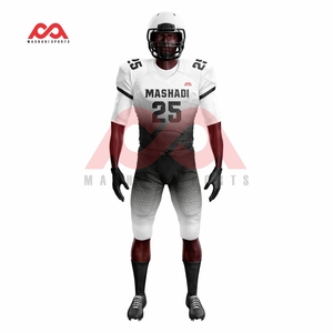 Uniformes personnalisables de football américain pour hommes, respirants avec manches courtes, couleurs dégradées, brodés selon votre choix - Product Image 2