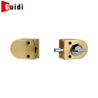 Cerradura Moderna de Acero Inoxidable sin Perforación para Puerta de Doble Vidrio con Pomo Interruptor y Pestillo Deslizante, Instalación con Tornillos