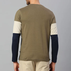 T-shirt pour homme 100% coton, design personnalisé, manches longues, décontracté, uni, simple, ajusté, manches longues - Product Image 5