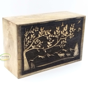 Suministros funerarios de calidad superior, urna de cremación para adultos, cenizas de árbol con diseño de ciervo, urna funeraria adecuada para el cementerio - Product Image 1