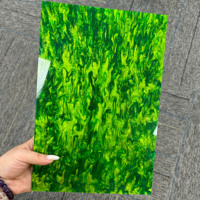 Plaque en acrylique moulé vert ciel étoilé, pailleté, 200x300mm, 3mm d'épaisseur, découpée sur mesure pour les artisans