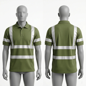 Hot Selling <b>Cheap</b> Price Men's Workwear <b>Shirt</b> Short Sleeve And Reflective Comfortable Stripes Safety Security Polo <b>Shirt</b> - Product Image 3