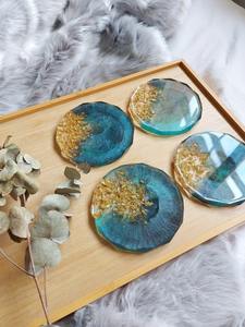 ชุดจานรองแก้วเรซิ่นลายจีโอดแบบกำหนดเอง |   แผ่นรองแก้วดีไซน์หรูสำหรับใช้ในห้องอาหารและบาร์ - Product Image 4