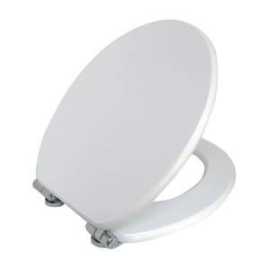 Lusso 36x43cm coprisedile in legno bianco universale per bagno WC - Product Image 1