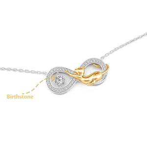 Collier pendentif chat personnalisé avec pierre de naissance en or plaqué or Jeulia - Product Image 3