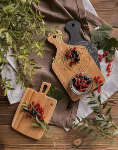 Planche à découper de cuisine en bois d'acacia massif, écologique, durable, avec poignée, épaisseur 1,5 cm, réutilisable, plateau de service vierge, livraison gratuite aux États-Unis - Product Image 4