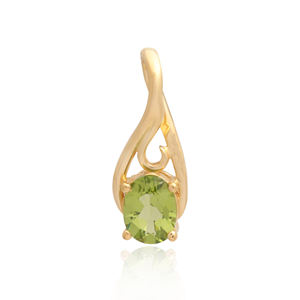 Colgante de cuarzo peridoto verde de Plata de Ley 925 hecho a mano, joyería india, abalorio ovalado de moda para regalo - Product Image 1