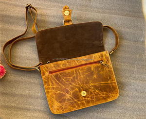 กระเป๋าถือหนังครันช์หนังแท้ทำด้วยมือแท้แบบเต็มรูปแบบมีสไตล์สำหรับผู้หญิงกระเป๋าสะพายไหล่แบบย้อนยุคใช้ในสำนักงานทำจากหนังแท้ - Product Image 3