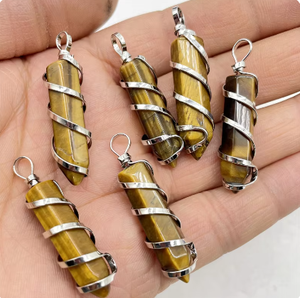 Gran oferta de la mejor calidad, colgante de amatista envuelto en alambre Natural, piedra de cristal de punto de amatista de Alif Crystal y ágata en La India - Product Image 2