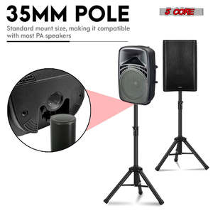 5 Core Speaker Stand <b>Tripod</b> Pair Heavy Duty Adjustable 36 Universal Mount for PA DJ Studio w Bag - Product Image 3