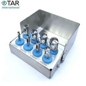 Kit de forets à trépine pour implant dentaire de qualité supérieure 8 pièces ensemble de fraises de coupe d'os chirurgicales polies CE Instruments médicaux de chirurgie buccale - Product Image 1