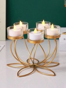 Stylish Metal Candle Holder Polished Finish Ideal For Modern Homes Office <b>Desks</b> And Elegant Home Decor - Product Image 4