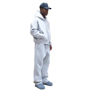 Haute qualité 600 Gsm 100% coton polaire Baggy surdimensionné hommes survêtement ensemble hiver haute qualité hommes 2025 2 pièces survêtement survêtement - Product Image 3