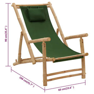 Relaxation <b>Bamboo</b> Folding Balcony Sun Loungers <b>Cane</b> Chairs Custom Logo Modern Frame Fabric Beach Chair Durable Hotel Park Gym - Product Image 5
