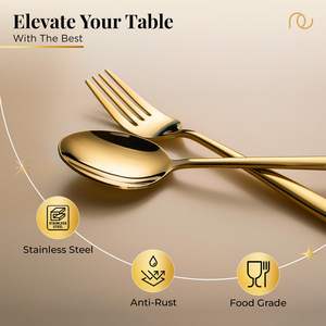 Juego de cubiertos GOLDEN de primera calidad, duradero, con un brillo radiante y una estructura de mango cómoda. - Product Image 3