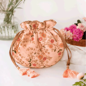 Sac Potli brodé ethnique pour femme, sac cadeau traditionnel pour mariage et fête, élégant et tendance, vente en gros - Product Image 5